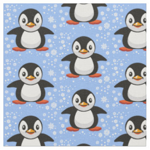 cartoon little penguin fabric