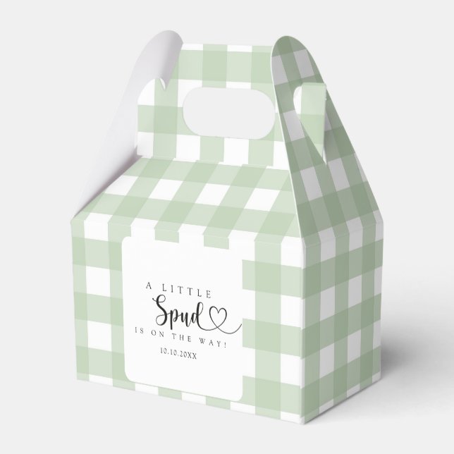 Cartoon Little spud Baby Shower Favor Boxes (Back Side)