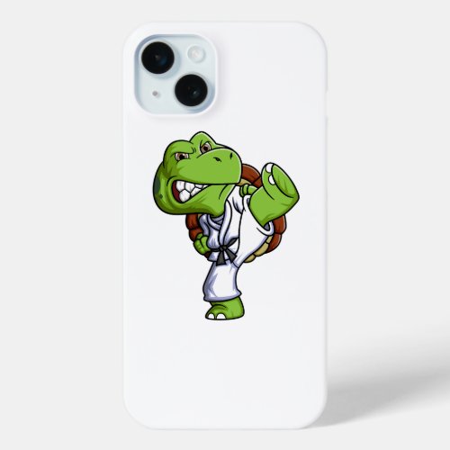 cartoon little turtle training karate iPhone 15 plus case
