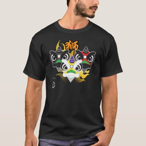 Cartoon Liu Guan Zhang Lion Dance T_Shirt