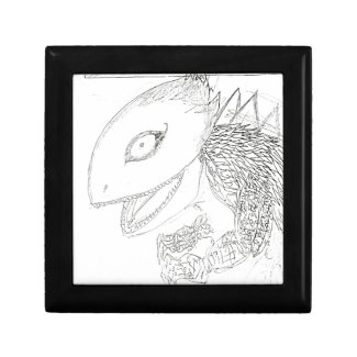 cartoon lizard monster keepsake box