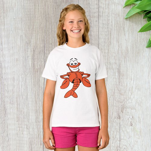 Cartoon Lobster Girls T_Shirt
