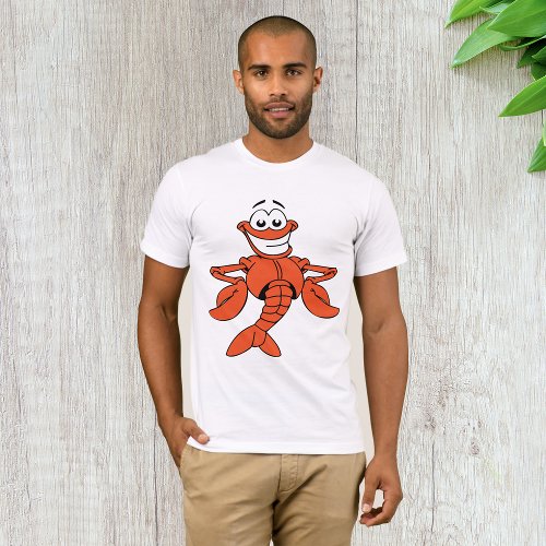 Cartoon Lobster Mens T_Shirt
