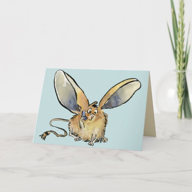 Cartoon Long Eared Jerboa Card (Front)