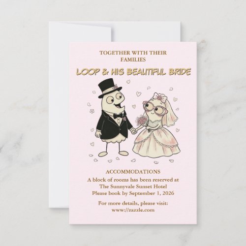 Cartoon Loop Wedding Details Card