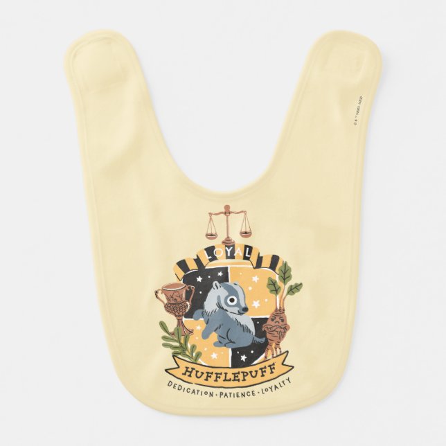 Cartoon Loyal Hufflepuff Baby Bib (Front)
