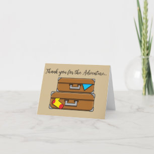 Cartoon Luggage Add your Text Letterpress Thank You Card