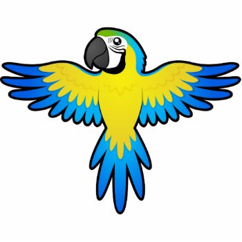 Cartoon Macaw / Parrot Cutout by CartoonizeMyPet at Zazzle