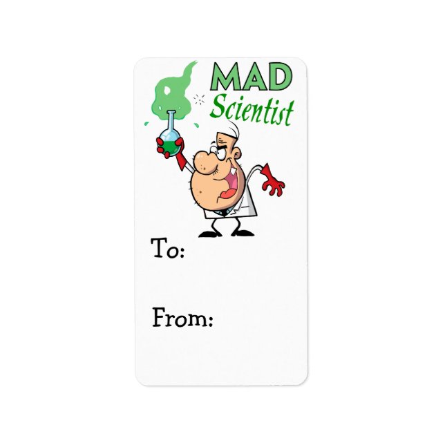 cartoon mad scientist label (Front)