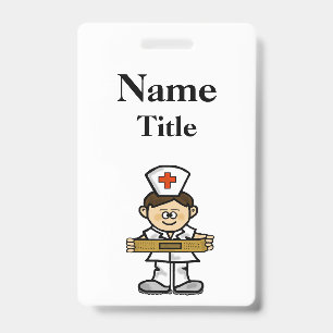 Cartoon Male Nurse Badge  Customize It!