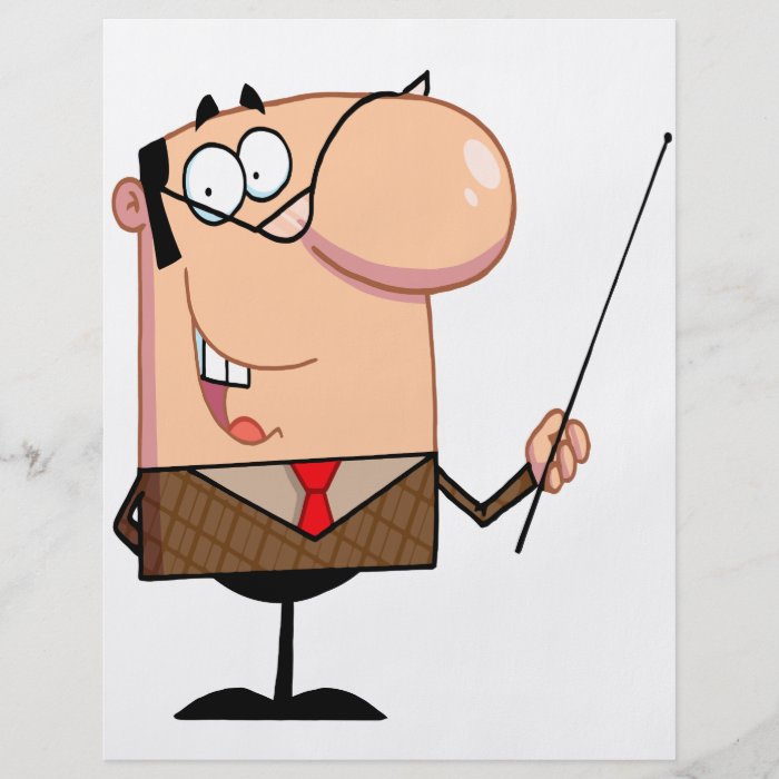 cartoon male teacher character flyers