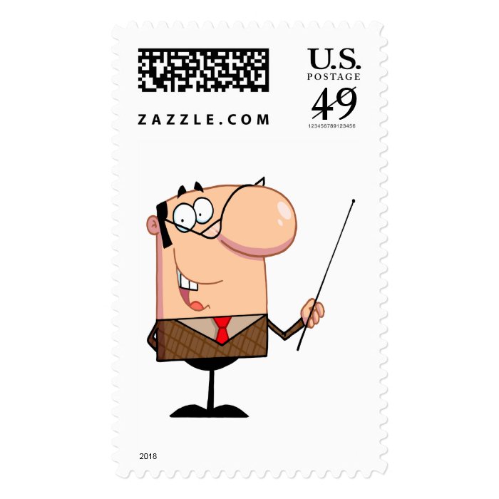 cartoon male teacher character stamp