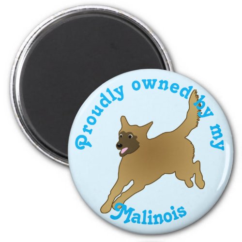 Cartoon Malinois Jumping Magnet