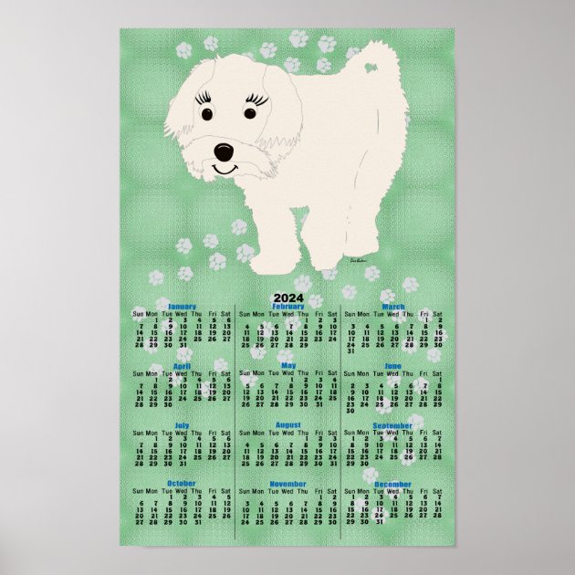 Cartoon Maltese 2024 Calendar Poster Zazzle   Cartoon Maltese 2024 Calendar Poster R5cf90f8b82324cc2abfdda8355564de4 Zqd 8byvr 630 