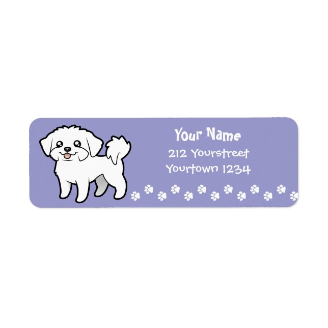 Cartoon Maltese (puppy cut) Label (Front)