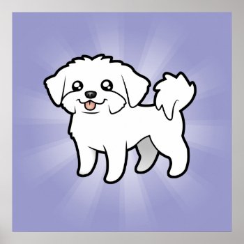 Cartoon Maltese (puppy Cut) Poster by CartoonizeMyPet at Zazzle