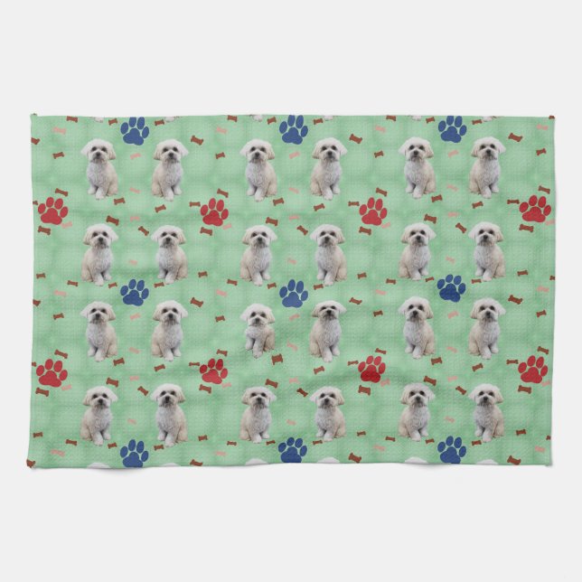 Cartoon Maltese Towel (Horizontal)