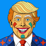 Cartoon Man Dart Board<br><div class="desc">A cartoon man with blonde hair with a clown face smiling wearing a suit.</div>