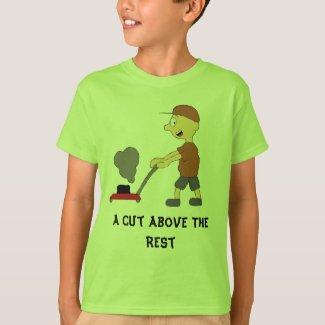 Cartoon Man With Lawnmower T-Shirt