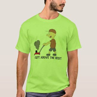 Cartoon Man With Lawnmower T-Shirt