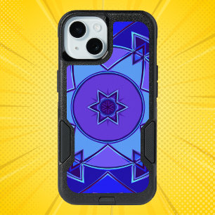 Cartoon Mandala Blue and Purple iPhone 15 Case