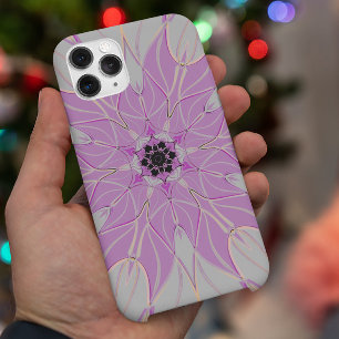 Cartoon Mandala Flower Pink and White iPhone 11 Case