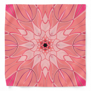 Cartoon Mandala Flower Pink Bandana