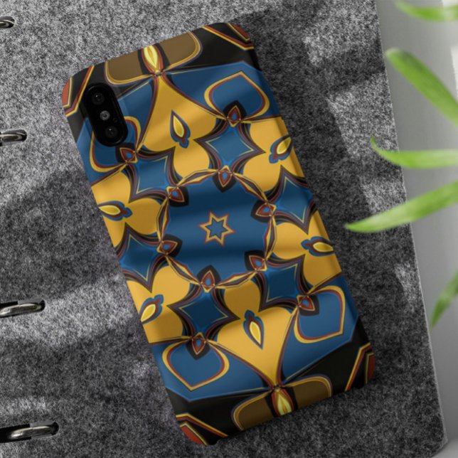 Cartoon Mandala Flower Yellow Blue and Orange Case-Mate iPhone Case (Creator Uploaded)