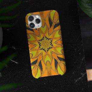 Cartoon Mandala Flower Yellow Orange and Blue iPhone 11 Case