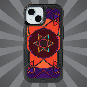 Cartoon Mandala Purple and Orange iPhone 15 Case