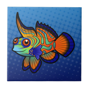 Cartoon Mandarin / Dragonet Fish Ceramic Tile