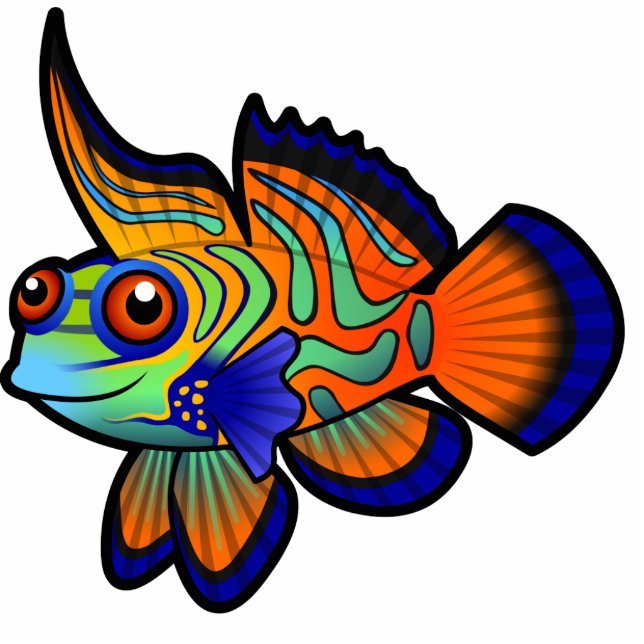 Cartoon Mandarin / Dragonet Fish Cutout (Front)
