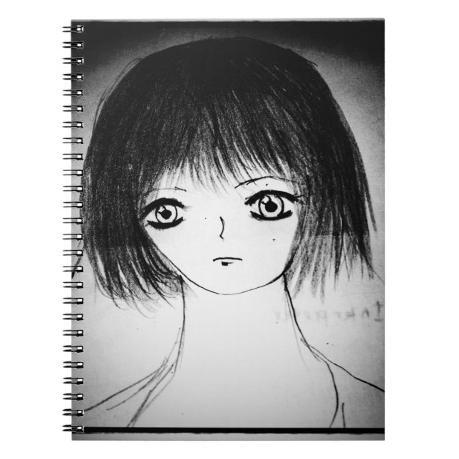 cartoon manga yaei drawing cute anime girl notebook (Front)