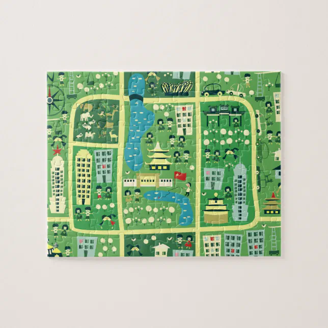 Cartoon Map of Beijing Puzzle | Zazzle