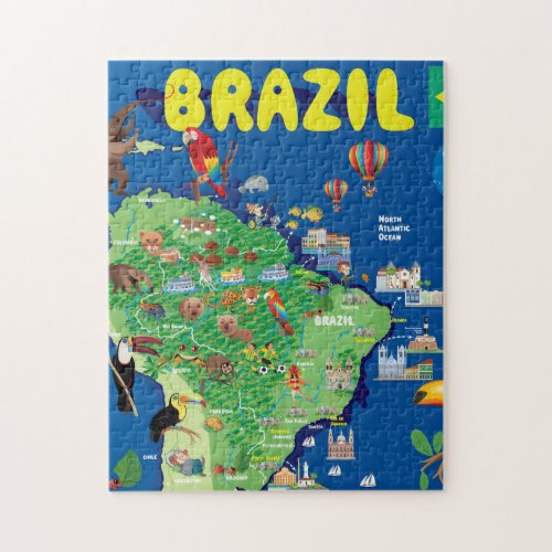 Cartoon Map of Brazil Jigsaw Puzzle