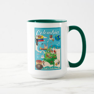 Cartoon Map of Colombia Mug