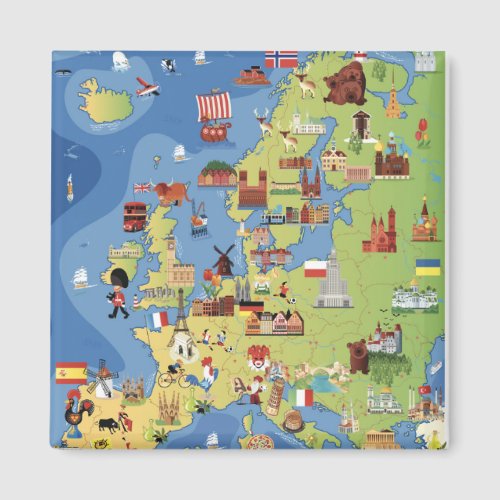 Cartoon Map of Europe Magnet