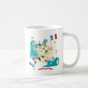 Cartoon Map of France Coffee Mug