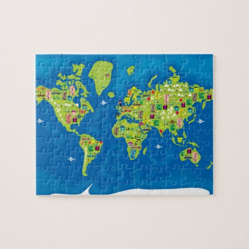Cartoon Map of the World Puzzle