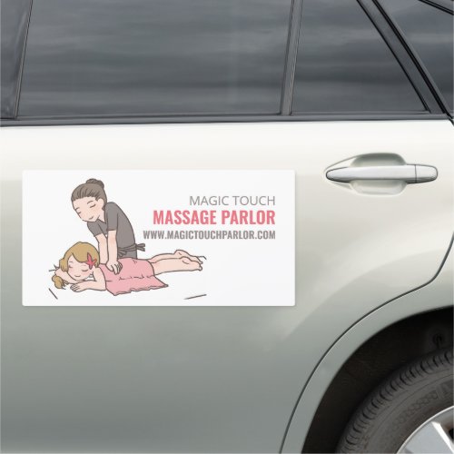 Cartoon Massage Massage Therapist Car Magnet