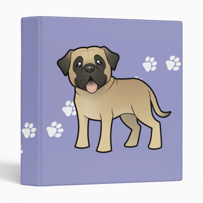 Cartoon Mastiff / Bullmastiff 3 Ring Binders