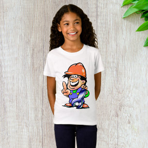 Cartoon Mechanic Construction Worker with Wrench T-Shirt