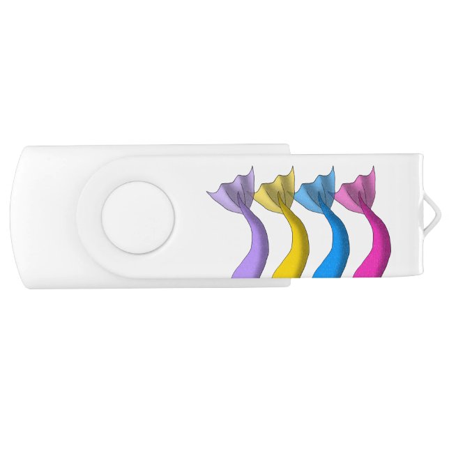 Cartoon Mermaid Tails 1 USB Flash Drive (Front)