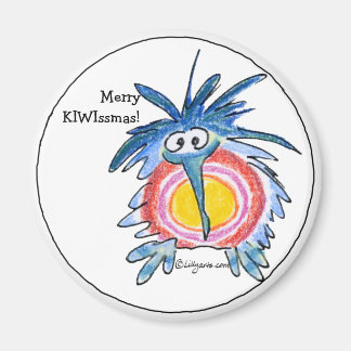 Cartoon Merry Christmas Kiwi Magnet