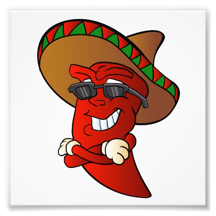 cartoon mexican pepper. photo print | Zazzle.com