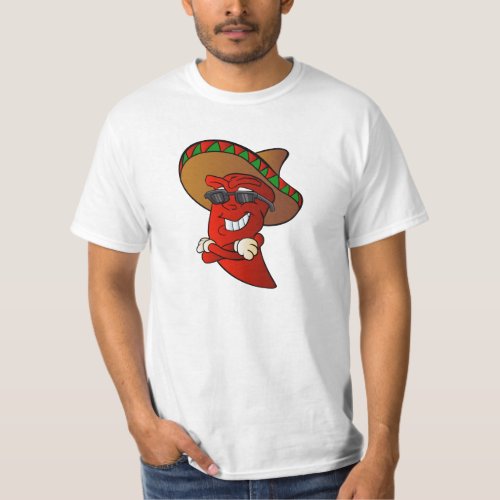 cartoon mexican pepper. T-Shirt cartoon mexican pepper T_Shirt