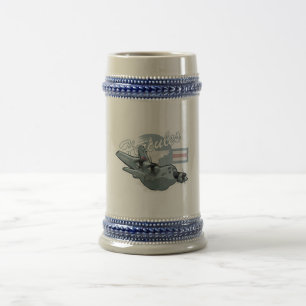 Cartoon military ailrplane beer stein
