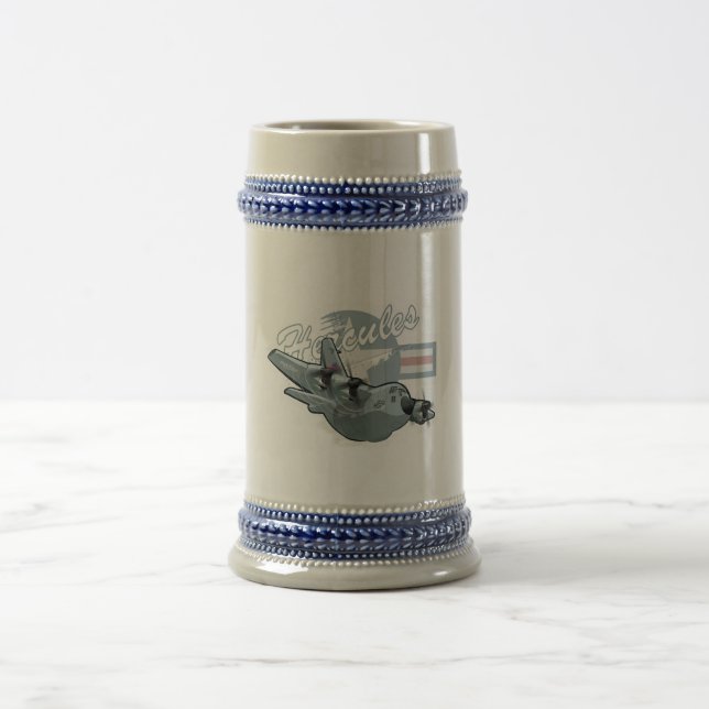 Cartoon military ailrplane beer stein (Center)