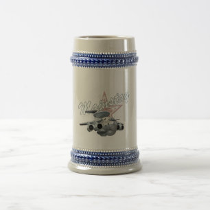 Cartoon military plane beer stein