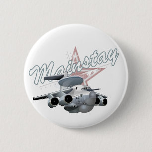 Cartoon military plane button